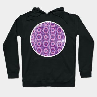 Pink and Purple Textured Hexagon Pattern Design Hoodie